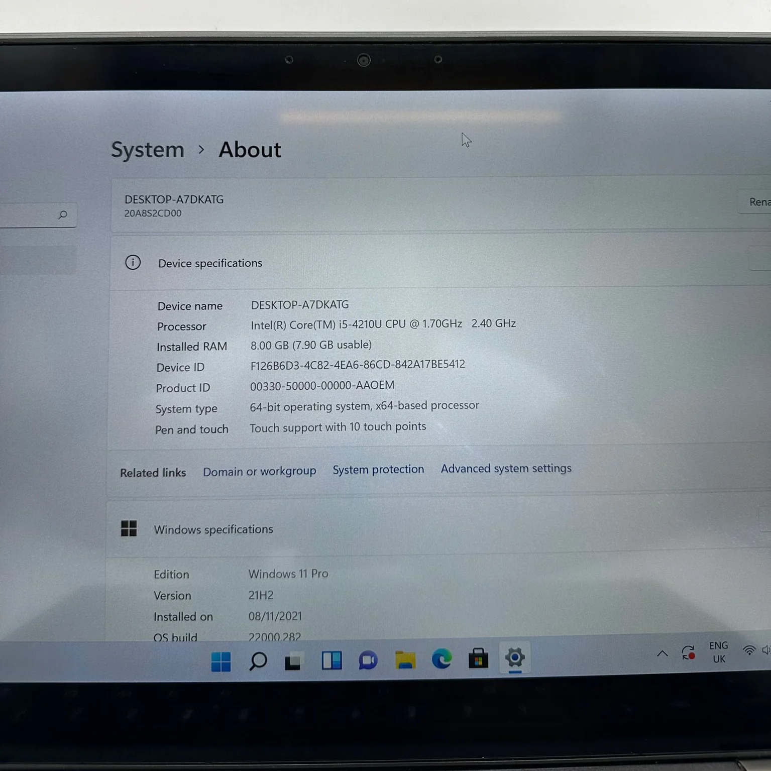 Lenovo ThinkPad x1 Carbon 4th Gen i5. 4k Resolution Touchscreen and Touchbar edition.
