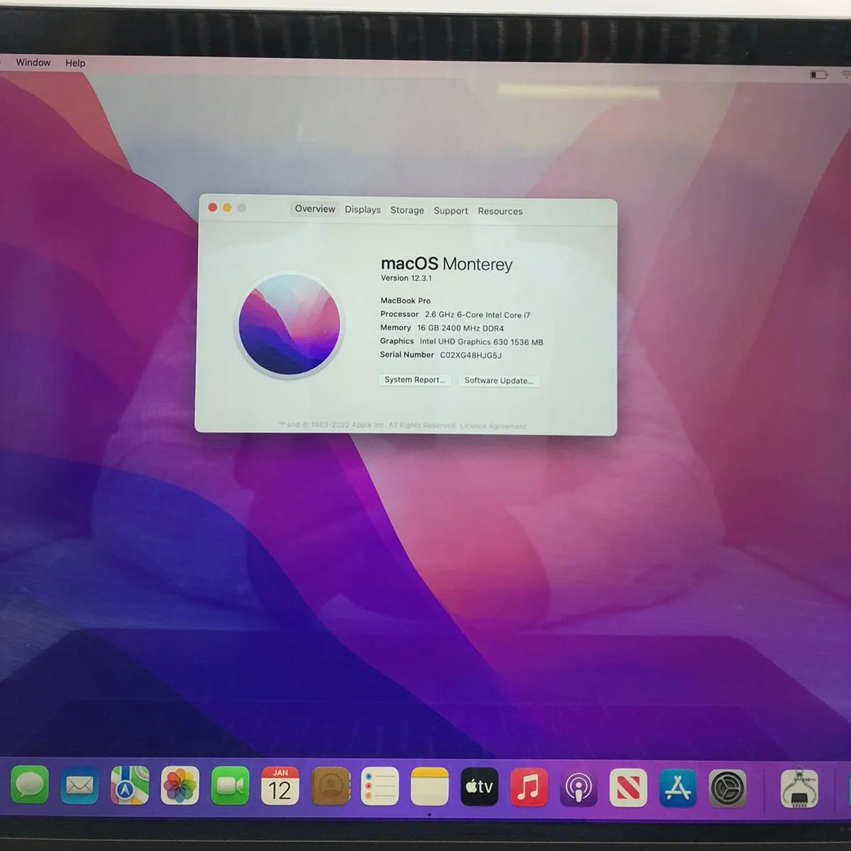 Apple MacBook Pro 2016 MacOS Monterey OSX intel i7 16GB Ram & 512GB With Touch-Bar